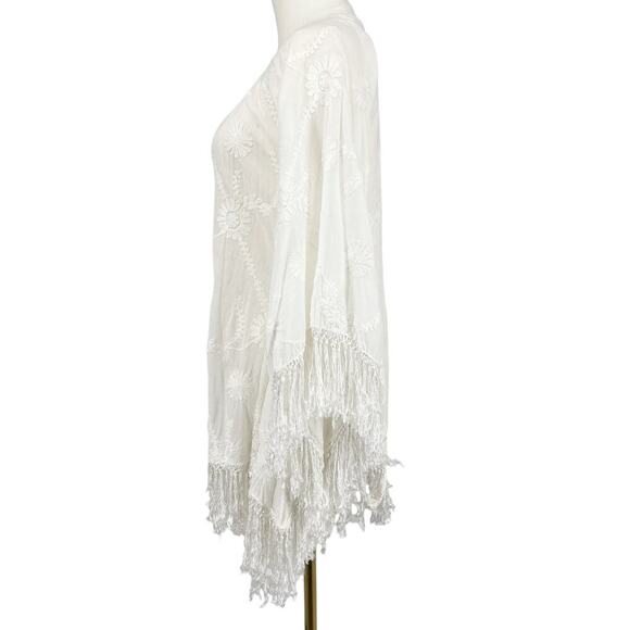 Melissa Odabash Lace Fringe Swim Coverup White Size Small - Picture 8 of 13